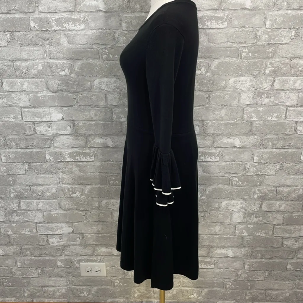 Vince Camuto Black Long Sleeve Sweater Dress with Ruffle Cuffs - Image 3