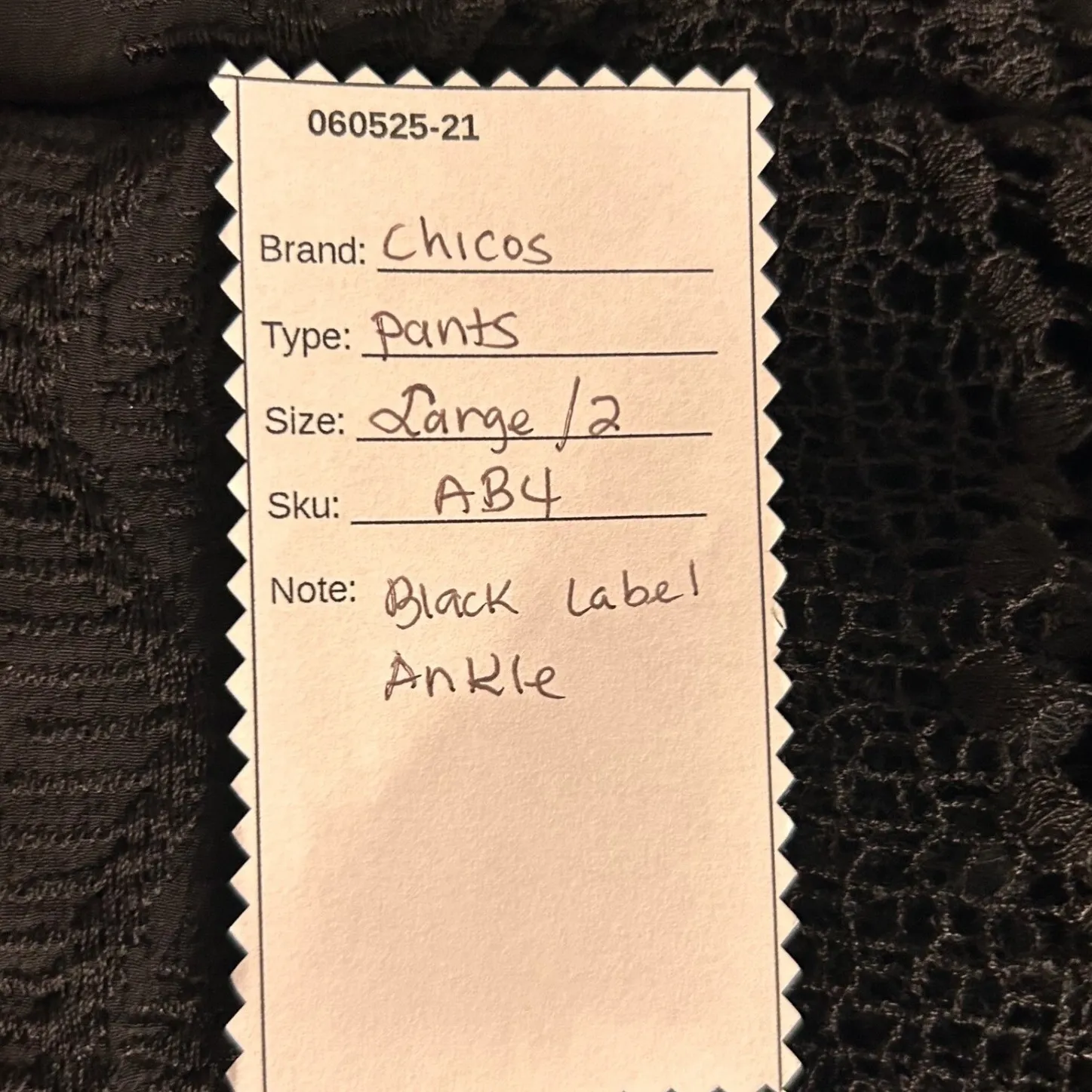 Chicos Womans Pants Size L Bohemian Resort Black Travel Lace Flowy Wide Leg Soft - Image 9