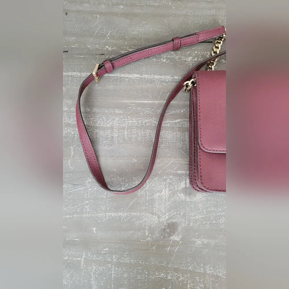 Michael Kors Merlot Daniela Small Leather Crossbody Bag - Image 11