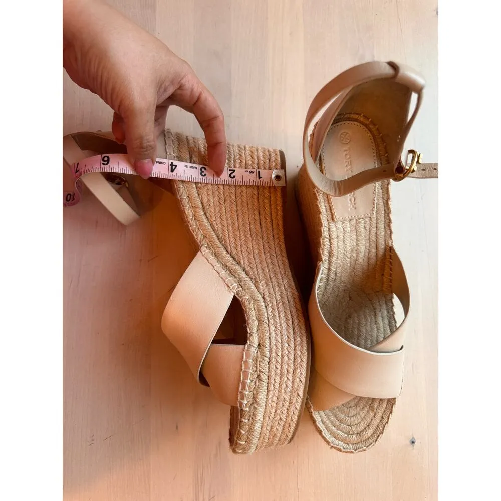 Tory Burch Tan Selby Espadrille Wedge Sandal size 11 - Image 5