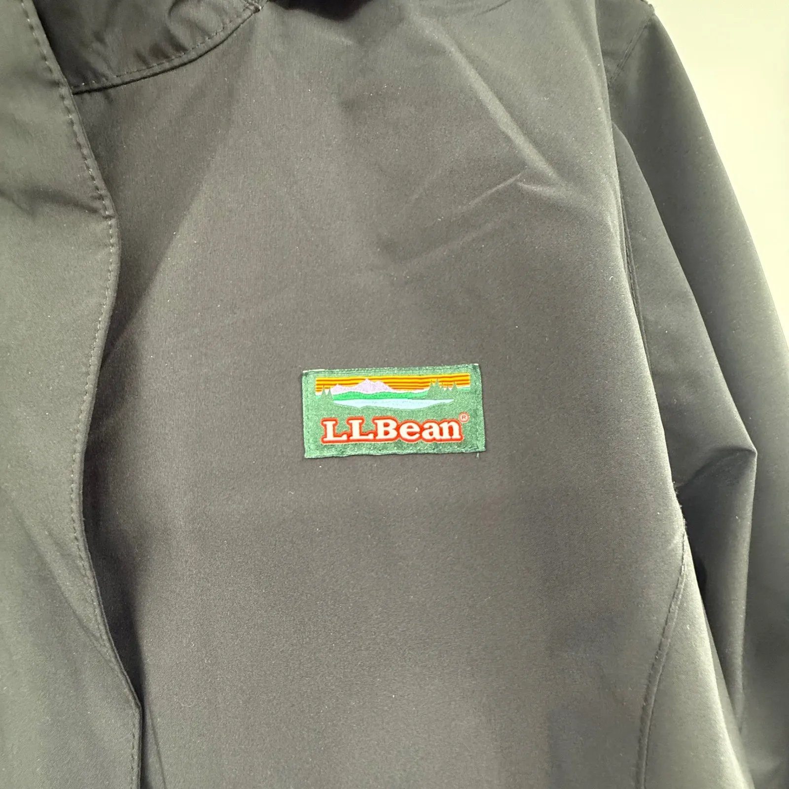 L.L.Bean Women's XL Hooded Fleece Lined Jacket Black Full Zip Outdoor Coat - Image 2