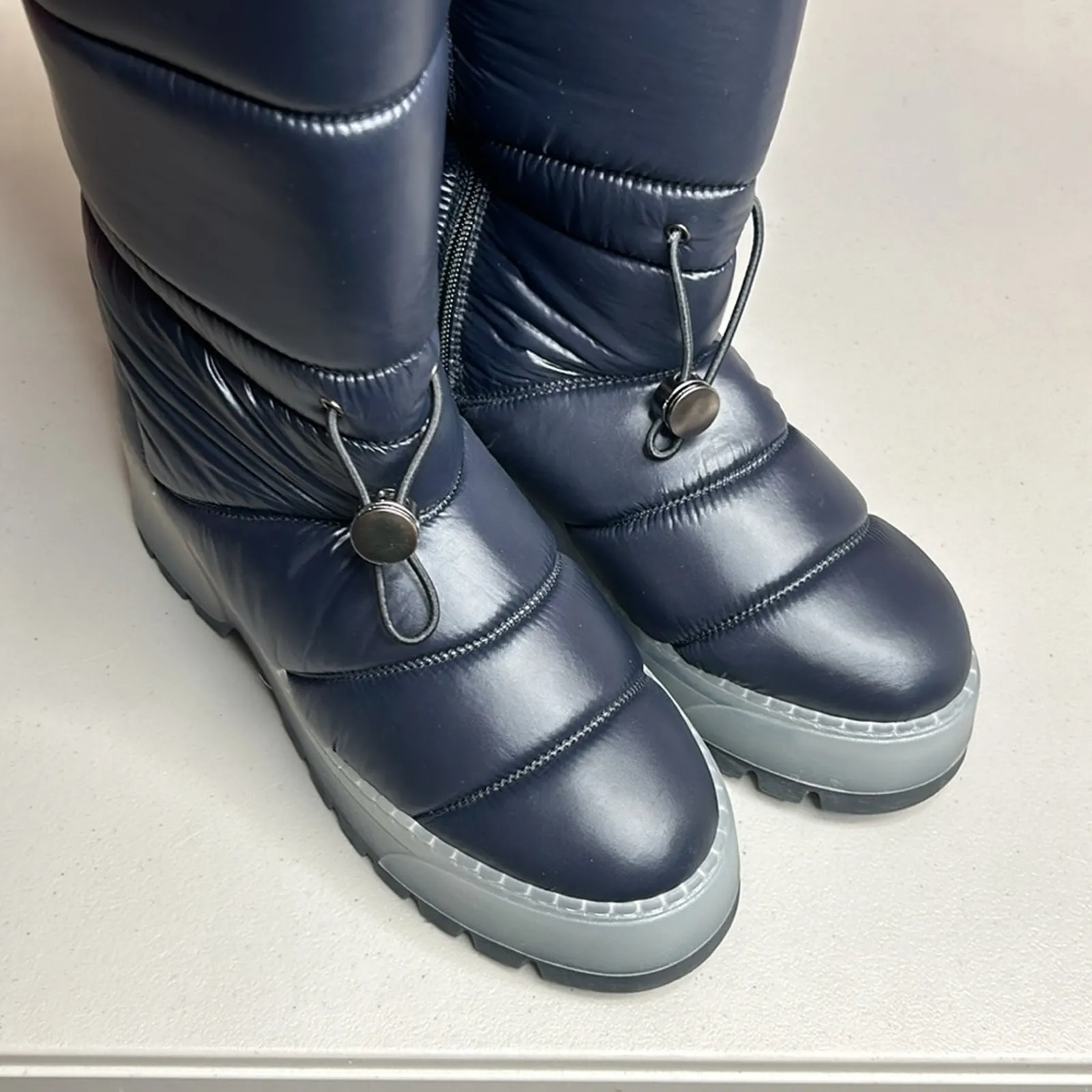 Aquatalia Boots Arlo Nylon Winter Snow Rain Tall Navy Blue Womens Size 10 NWOT - Image 8