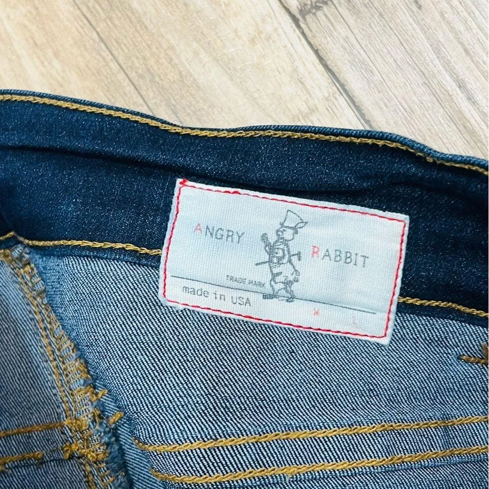 Angry Rabbitt High waisted dark denim two button shorts size 28 Mod Cloth - Image 2