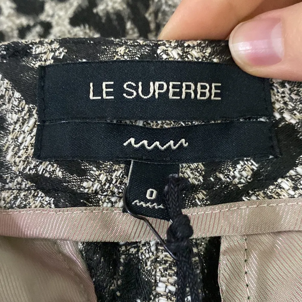 Le Superbe Jenna jacquard cropped leopard pants with silver sparkle size 0 - Image 11