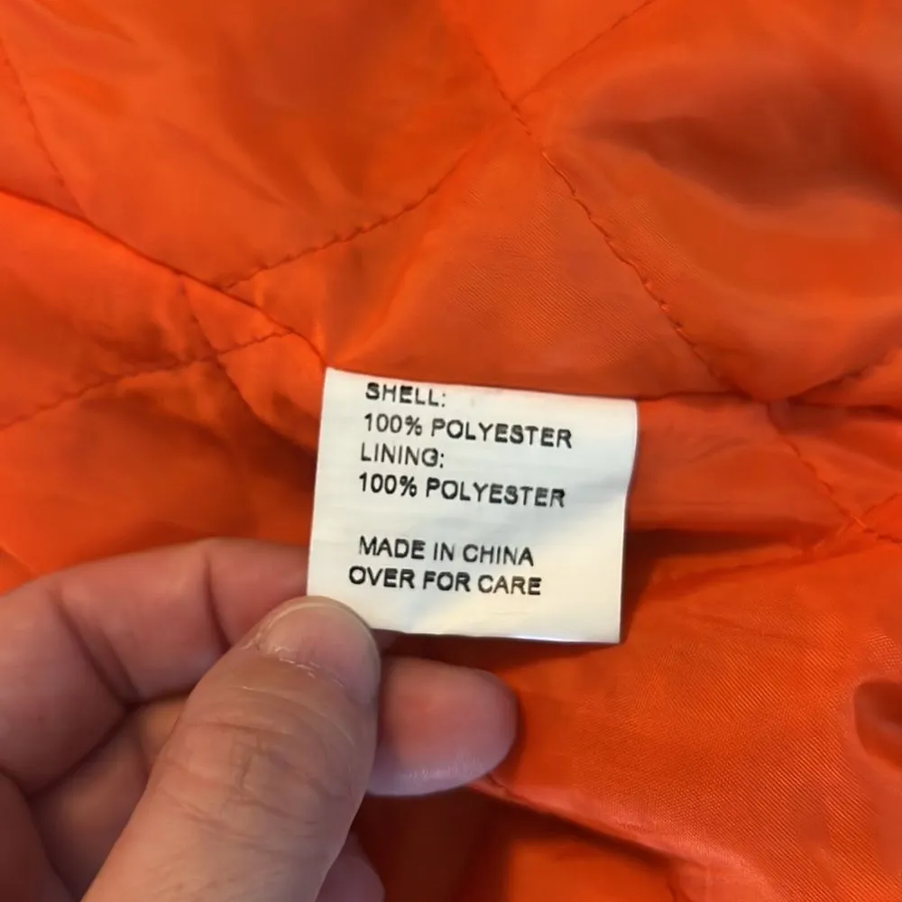 American Stitch Fleece Bomber Jacket Navy Size Small Blue - Image 5