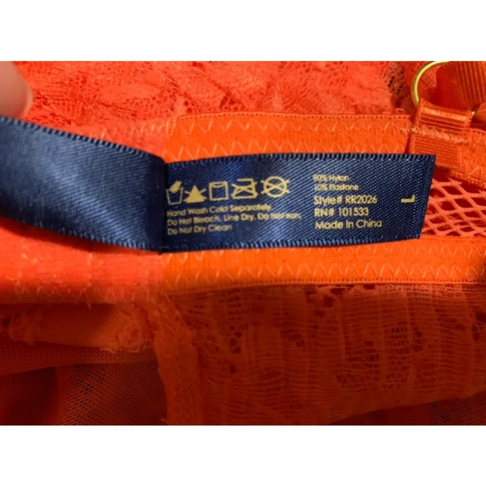 Rachel Roy lace teddy bodysuit in orange/coral size L - Image 4