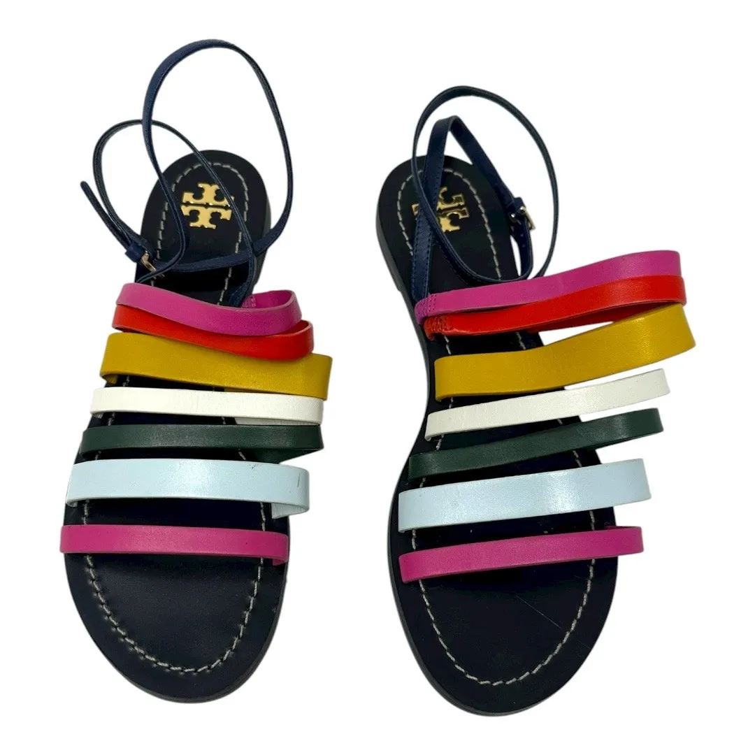 Tory Burch Multicolor Rainbow Leather Strappy Flat Sandals Size 7.5 - Image 8