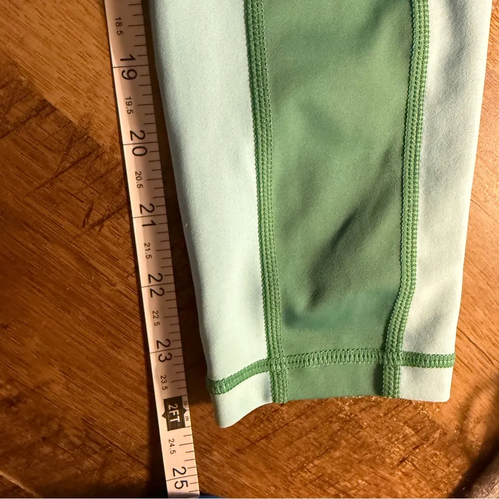 Wilo The Label Green Apple Blue Stripe Yoga Leggings Women Sz XS Pants - Image 7