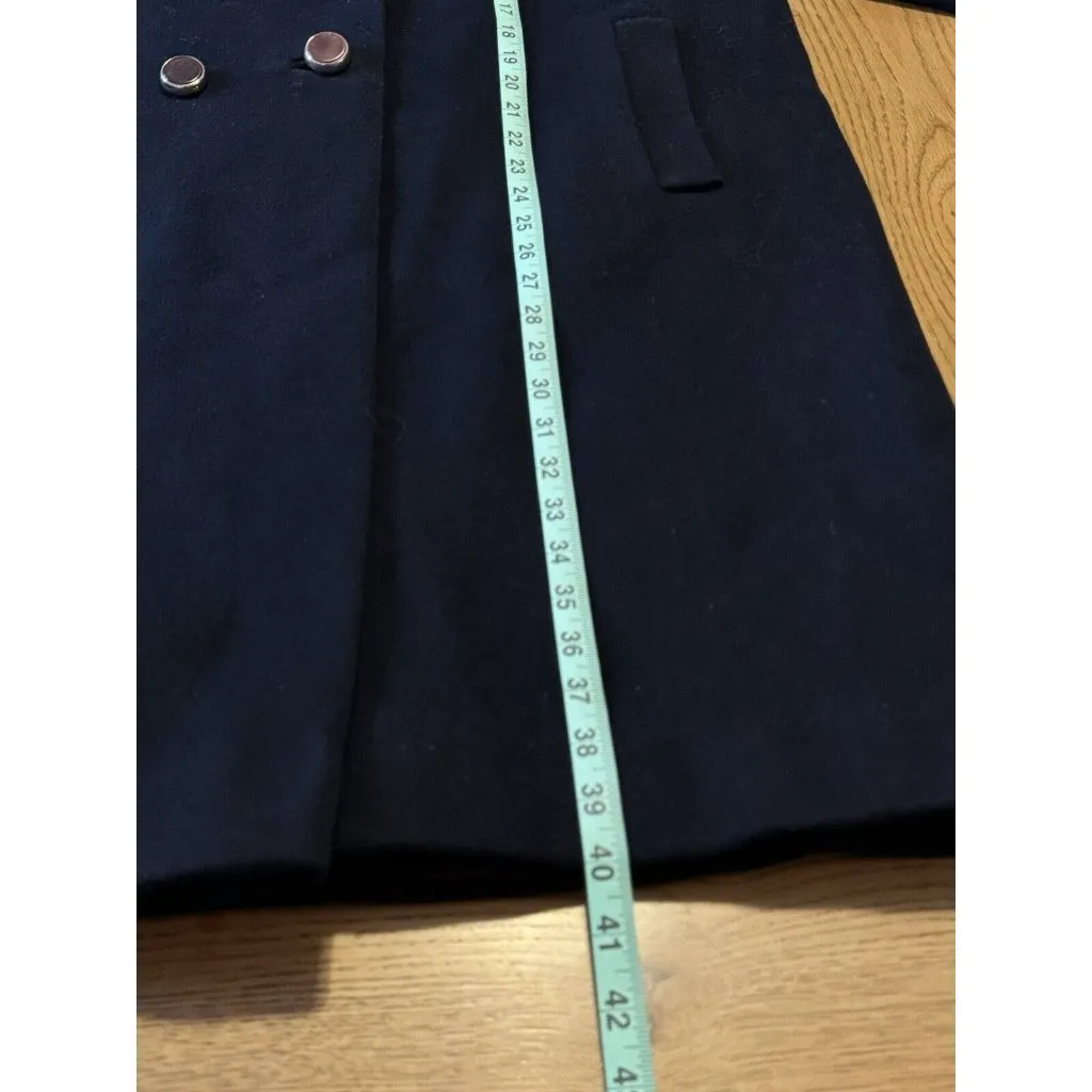 Shagmoor Blue Wool Long‎ Jacket 1900's Trench Coat Sz Measured VTG Designer - Image 4