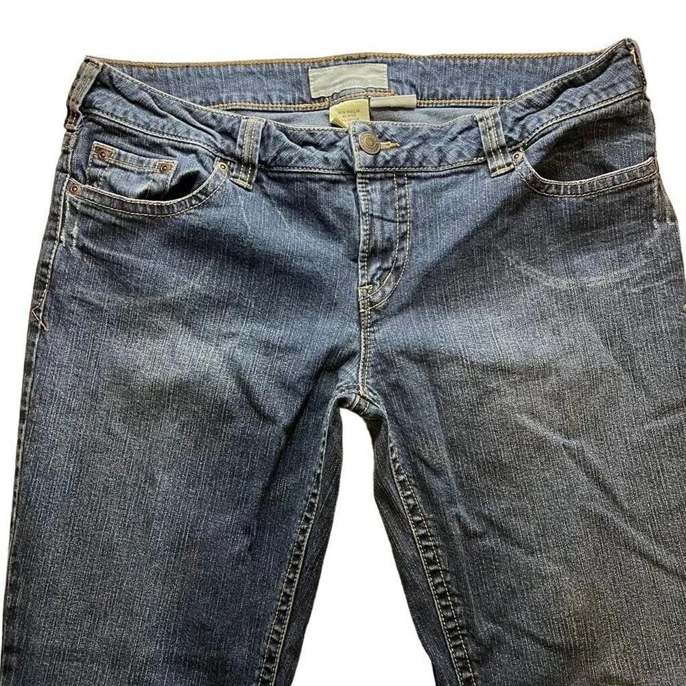 Maurices Womens Denim Blue Jeans Jacie Flare Leg Lightly Distressed 15 16R - Image 2