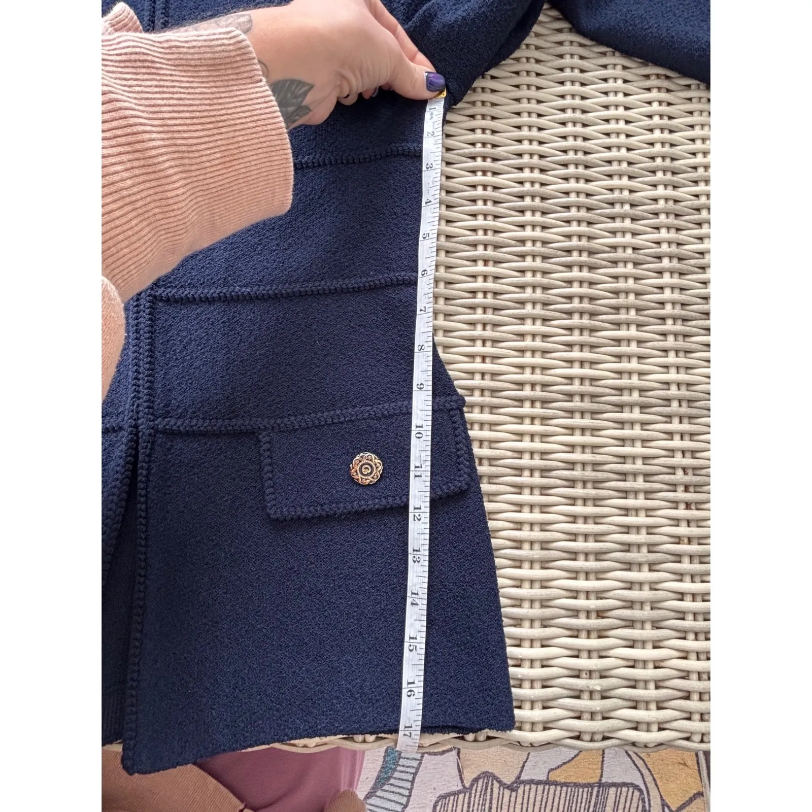 St John Collection Santana Knit Jacket Blazer 2 Golden Buttons Couture layered - Image 10