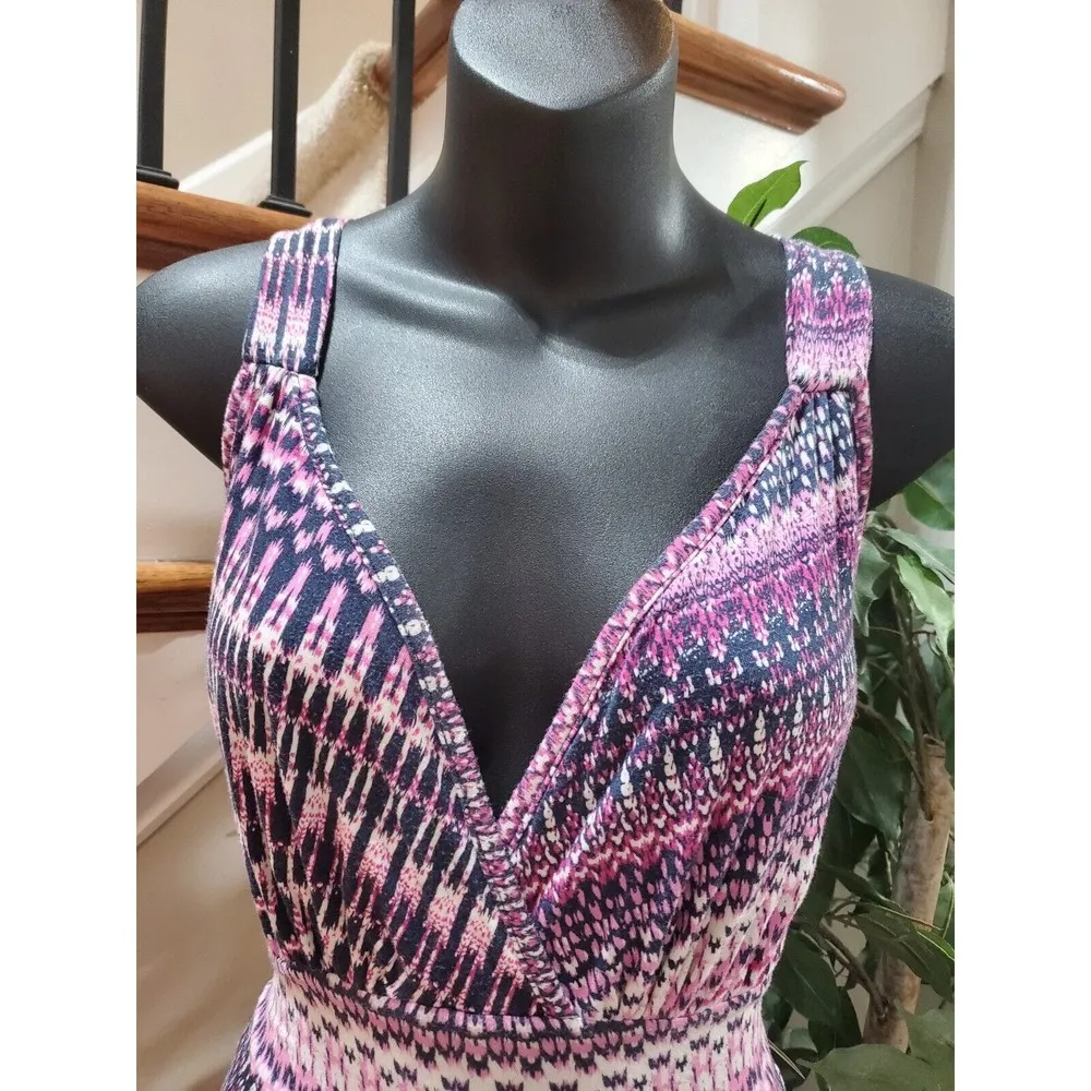 Love Appella Women's Multicolor Rayon V-Neck Sleeveless Casual Long Maxi Dress S - Image 11