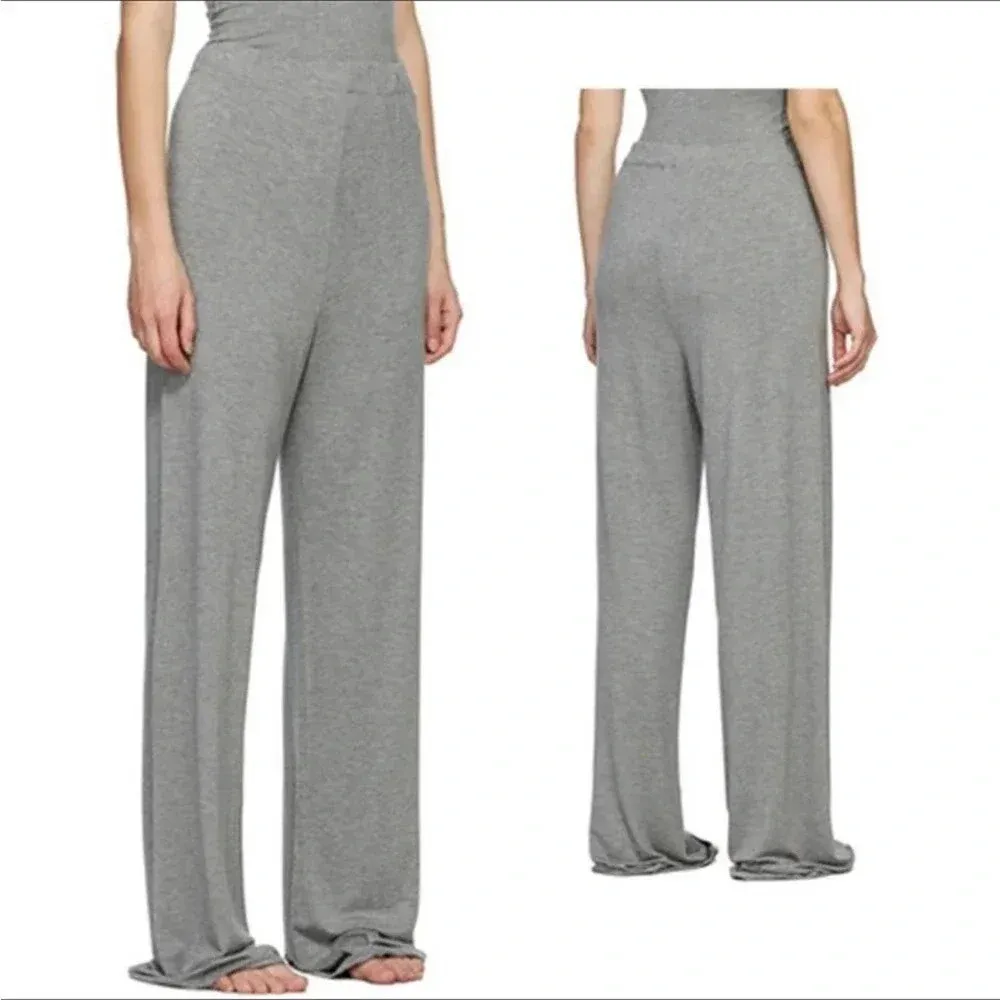 Skims Sleep Pants Heather Gray Lounge Casual Pants Drawstring Waist Grey 4X - Image 2