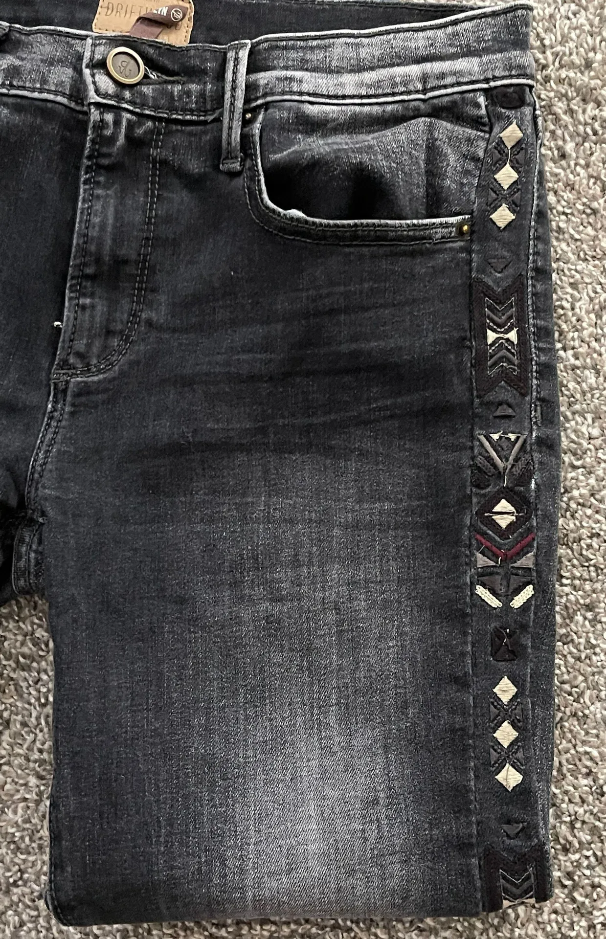 Free People Driftwood Embroidered Jeans - Image 6