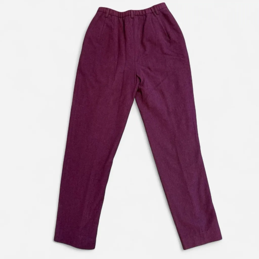 Women’s Vintage Pendleton Maroon Wool Trouser Pants, Size 6 - Image 2