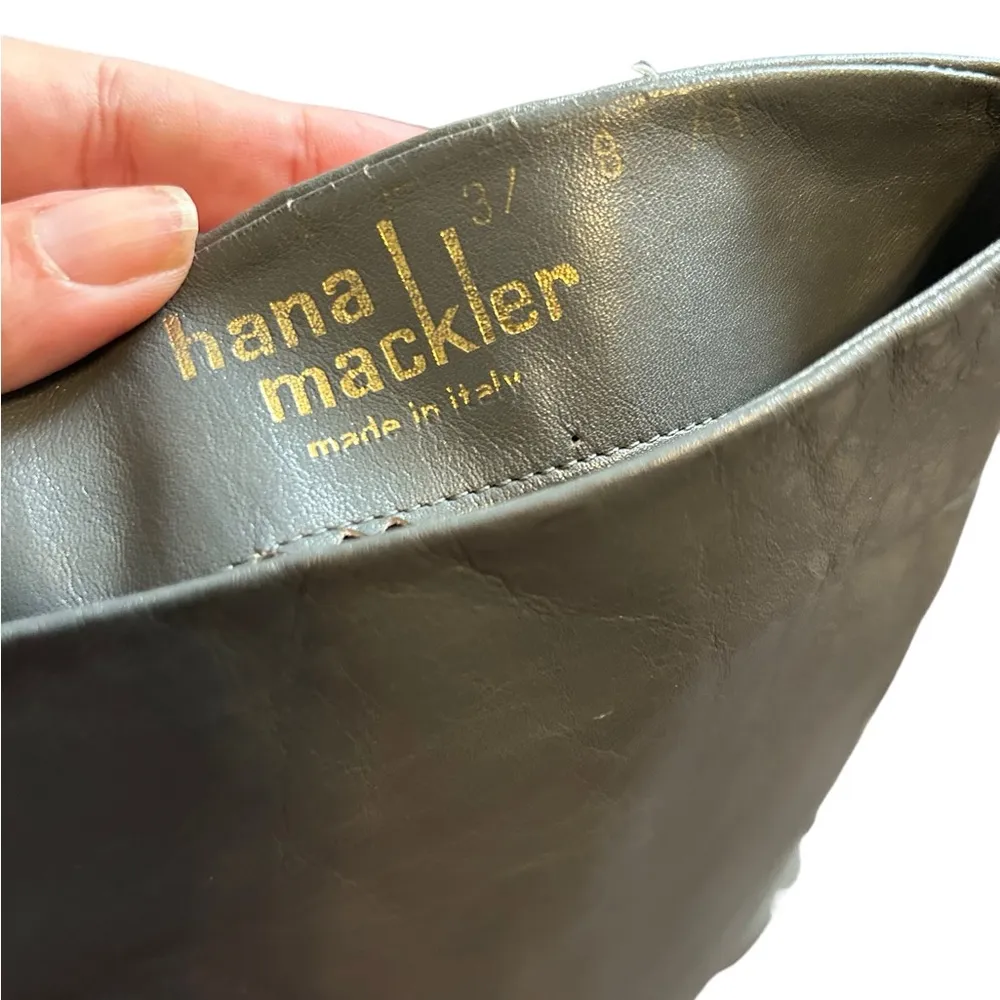 Hana Mackler Vintage Gray Leather Knee High Boots size 8 - Image 8