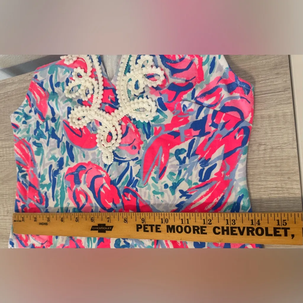 Lilly Pulitzer Harper Shift Dress Cosmic Coral Cracked Up Lobster Roll NWT XXS - Image 6