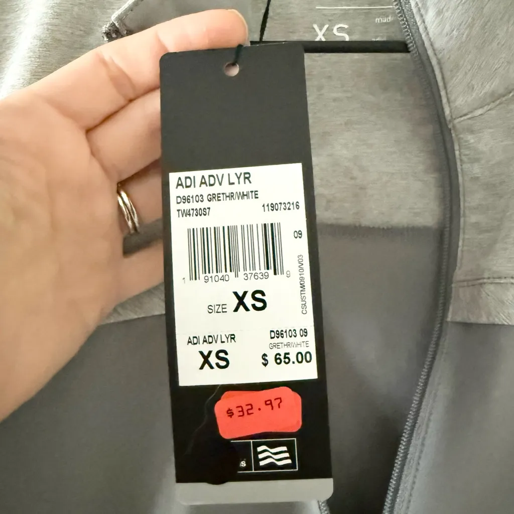 NWT Adidas Advantage Long Sleeve Lightweight Half Zip Pullover - XS - Image 4