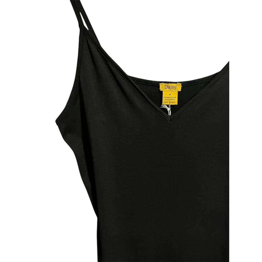 Daisy Brand Maxi Coctail Dress Women's Size 1X Black Spaghetti Strap V-Neck NEW - Image 3