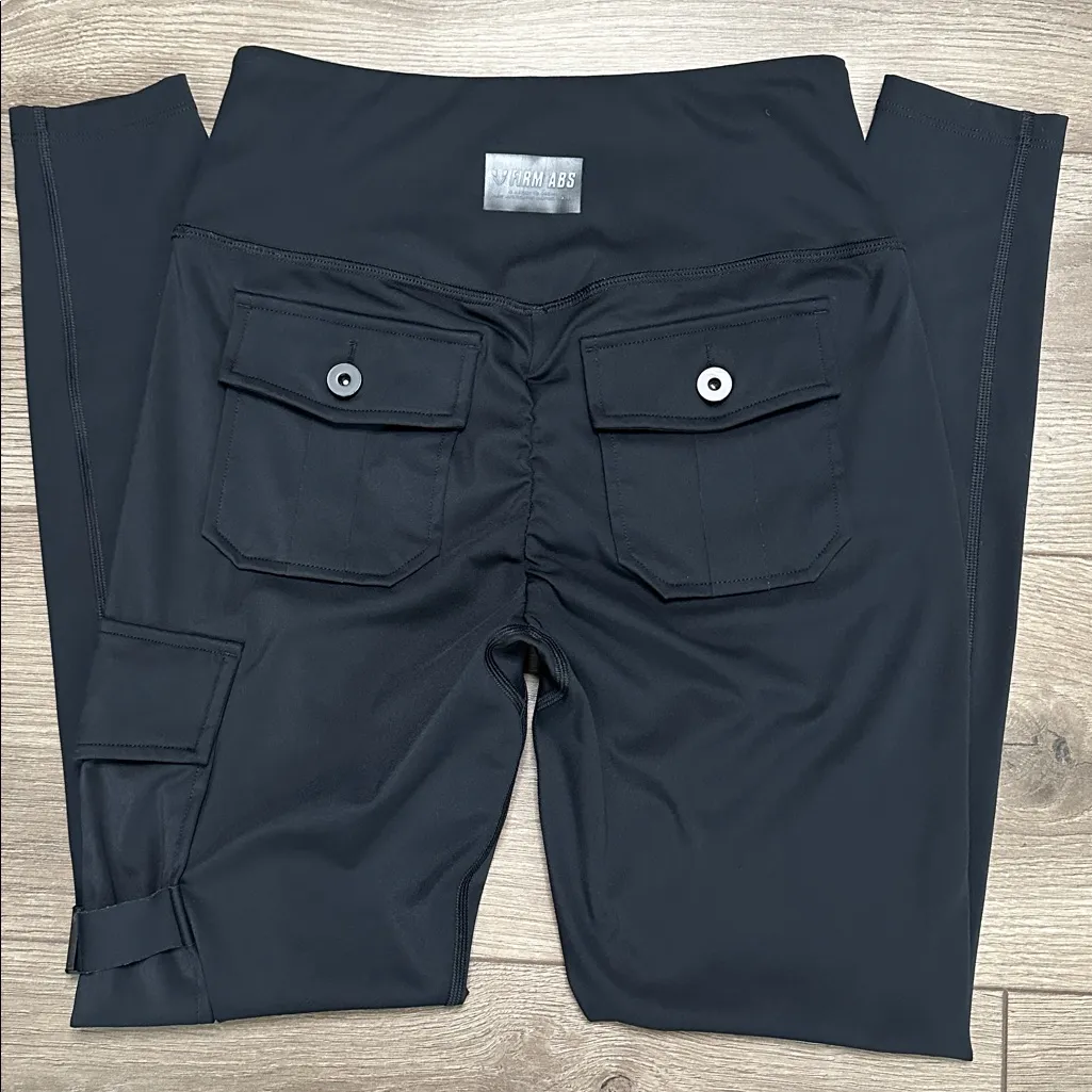 FirmAbs Cargo High Rise Leggings Size Small Black - Image 6