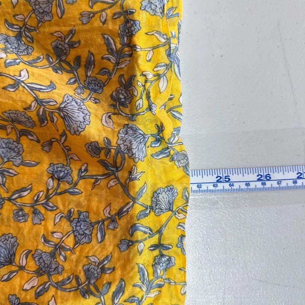 BeachLunchLounge Floral Peasant Cottage Top Blouse Baby Doll Pleated Ruffle Smal - Image 10