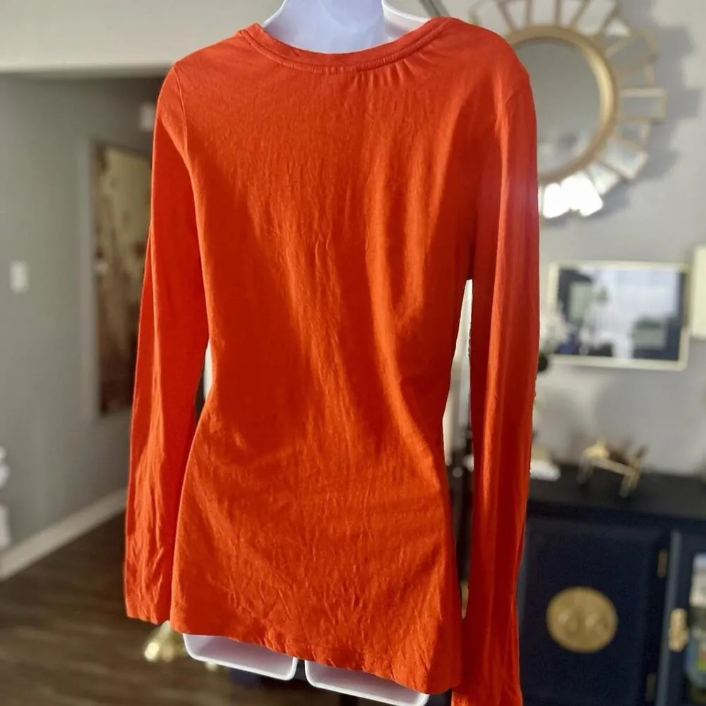 Gators University of Florida Long Sleeve Women’s Tee, Peace, Love, Football Orange Size L - Image 5