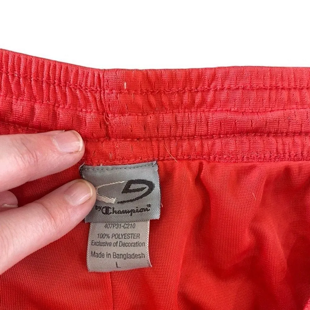 Champion large athletic shorts pink stripes on side - Image 2