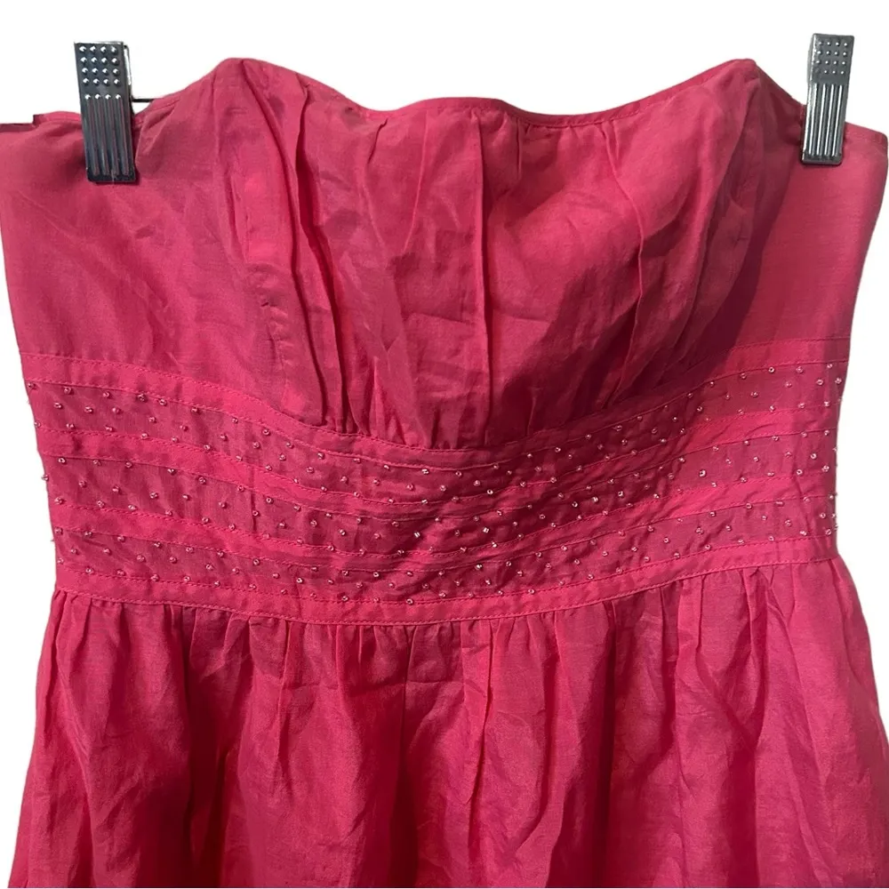 Lilly Pulitzer Parade Pink Strapless Beaded Silk/Cotton Blend Sz 2 Katrina Dress - Image 4
