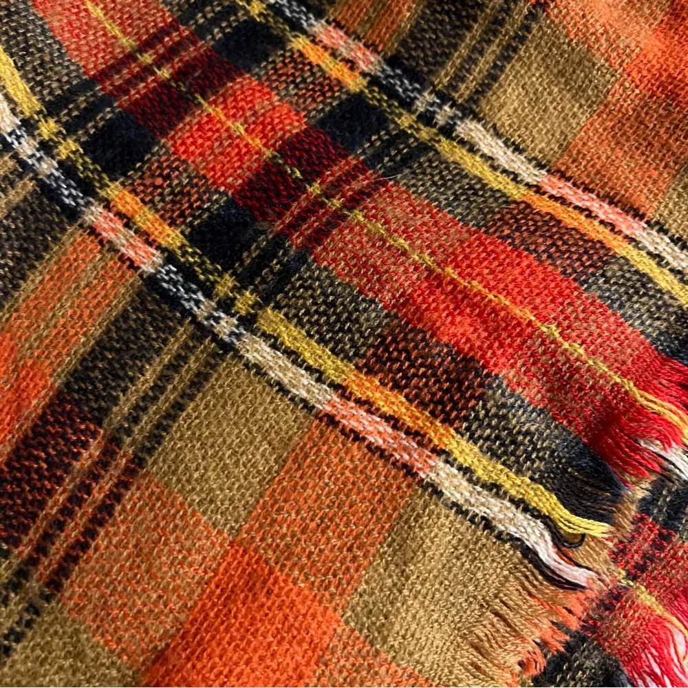 Plaid blanket scarf Orange - Image 2