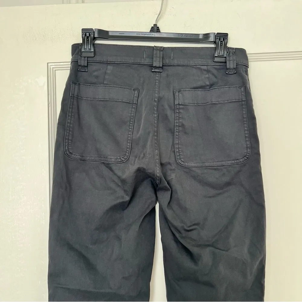 Madewell Kick Out Crop Pants in Garment-Dyed Sateen in Dark Pavement Size 27 NWT - Image 10