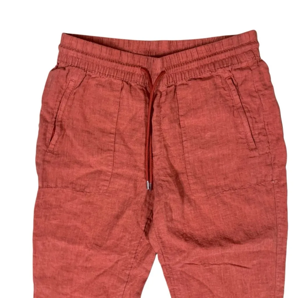 Athleta‎ Rust Linen Jogger Pants 8 High Rise Elastic Waist Sustainable Casual - Image 2