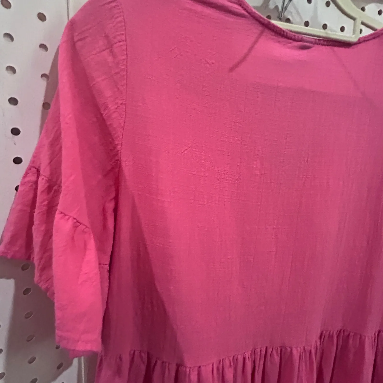 VIVIN Pink Tiered Ruffle Sleeve V Neck Casual Mini Dress Women's Size M Size M - Image 10