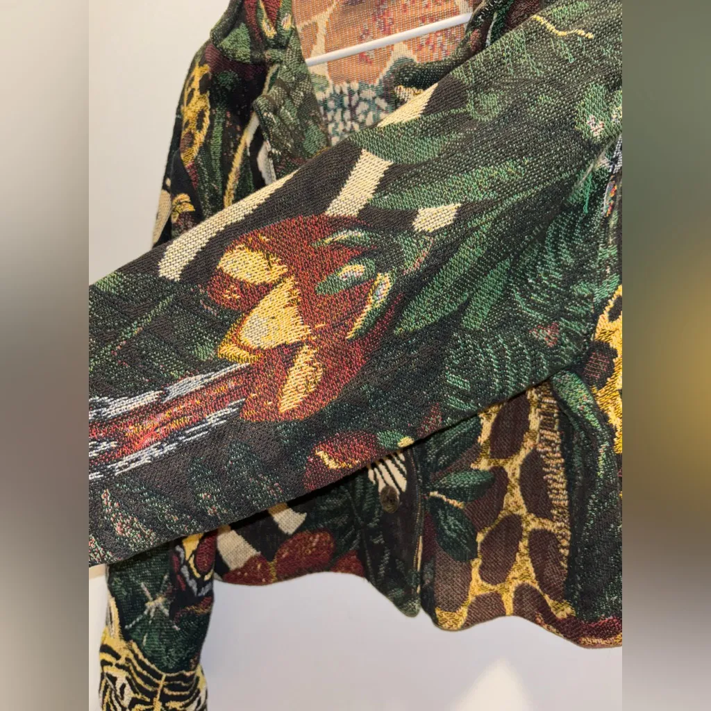 Vintage Paco Solér Jungle Animals Wildlife Safari Blazer Black Size undefined - Image 7