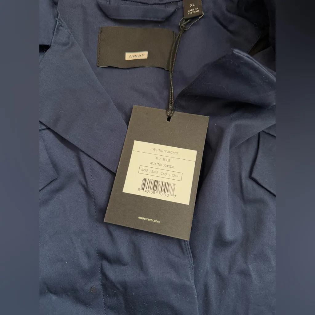 NWT Away The Utility Jacket Size XL Blue - Image 3