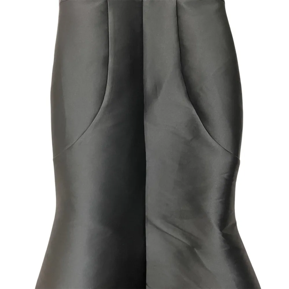 Structured Black Evening Gown 6 Ruffle cap sleeve Black Tie Formal - Image 3