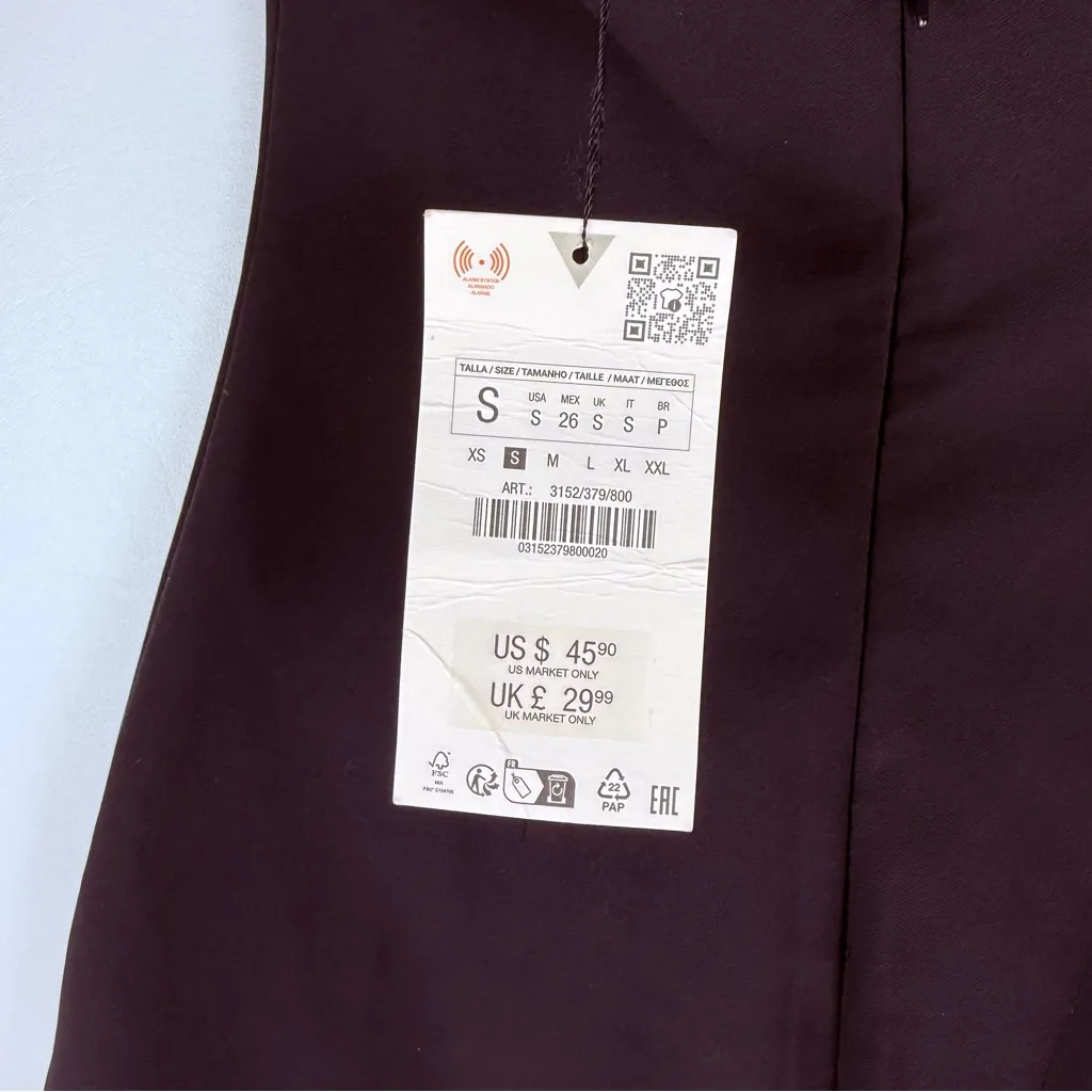 Zara Strapless Black Dress with White Accent - Image 5