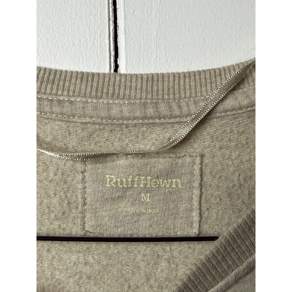 Ruffhewn Womens Medium Cozy Sweatshirt Tan Gray Raglan Native Navajo Aztec Print - Image 5