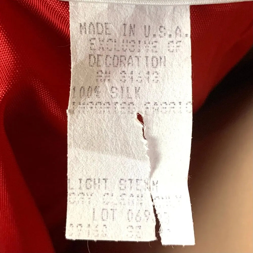 Watters & Watters Red Silk Midi Bridesmaid Dress 10 Strapless/Convertible Pleat - Image 9