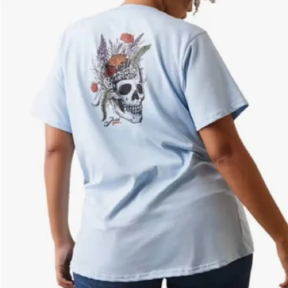 Ariat Women's Rebar CottonStrong Roughneck Graphic T-Shirt size medium blue​ - Image 4