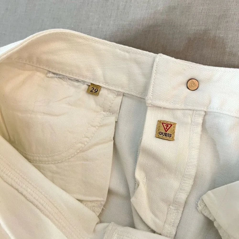 Guess Brittney White Skinny Cropped Ankle Zip Jeans Size 29 - Image 11