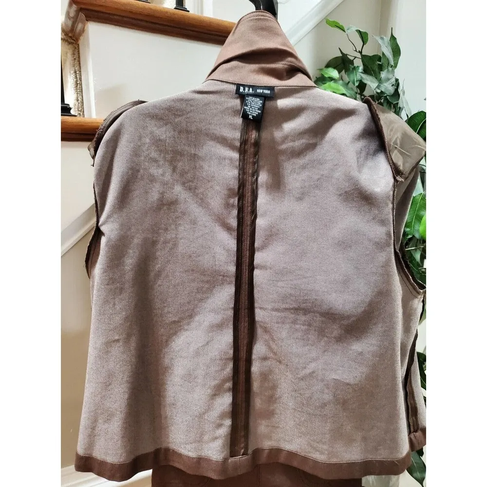 D.F.A New York Women's Brown Cotton Single Breasted Blazer & Pant 2 Pc's Suit XL - Image 8