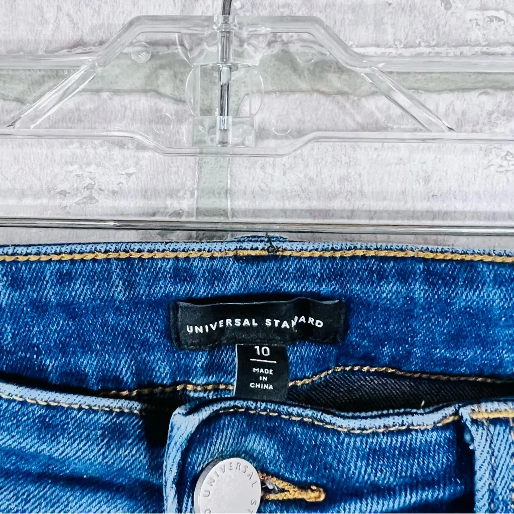 Universal Standard Etta High Rise Straight Leg Jeans in Aged Indigo Wash Size 10 - Image 8