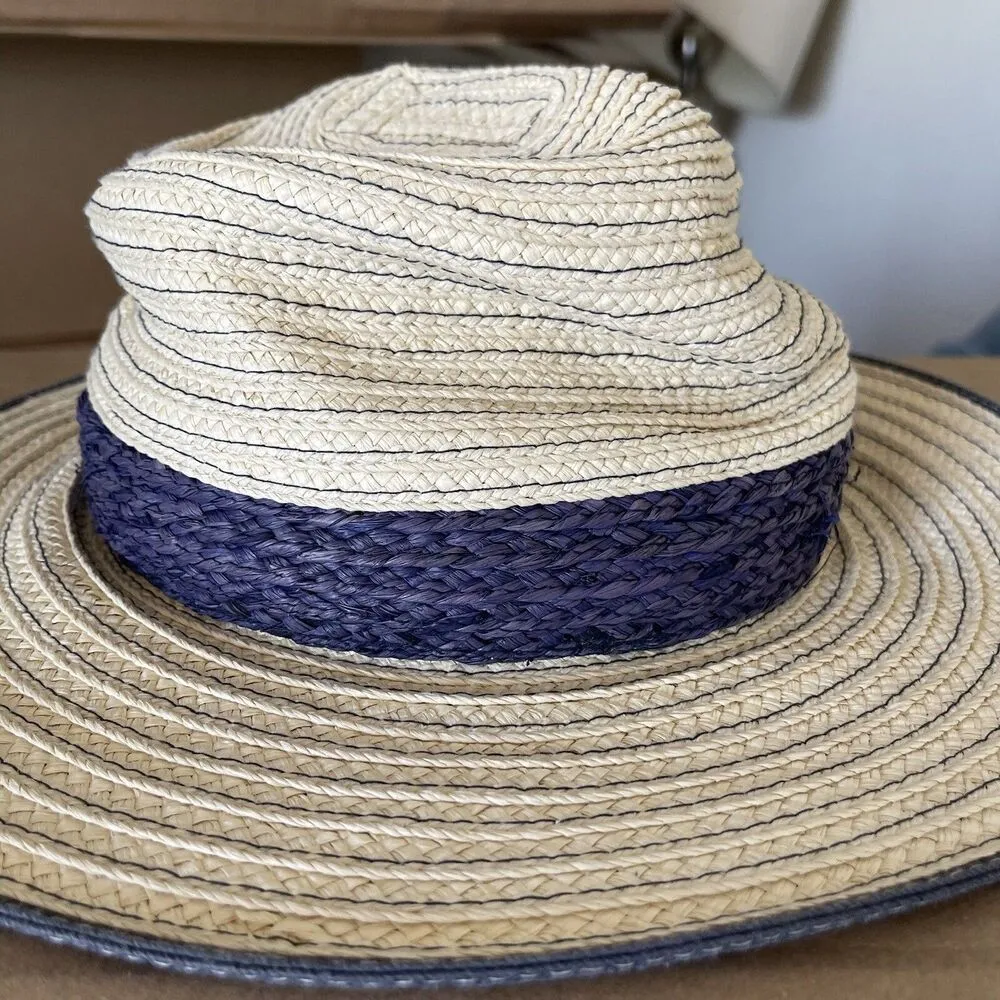 J Crew Womens Hat Size Medium Large Straw Floppy Resort Vacation Travel Festival - Image 4