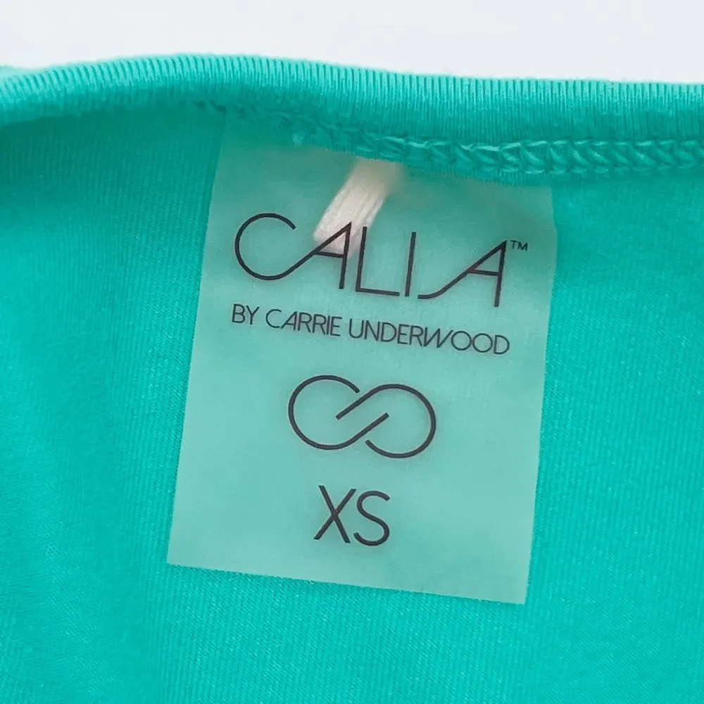 Calia by Carie Underwood Flow Ruched Sides Racerback Tank Sea Glass Green XS - Image 5