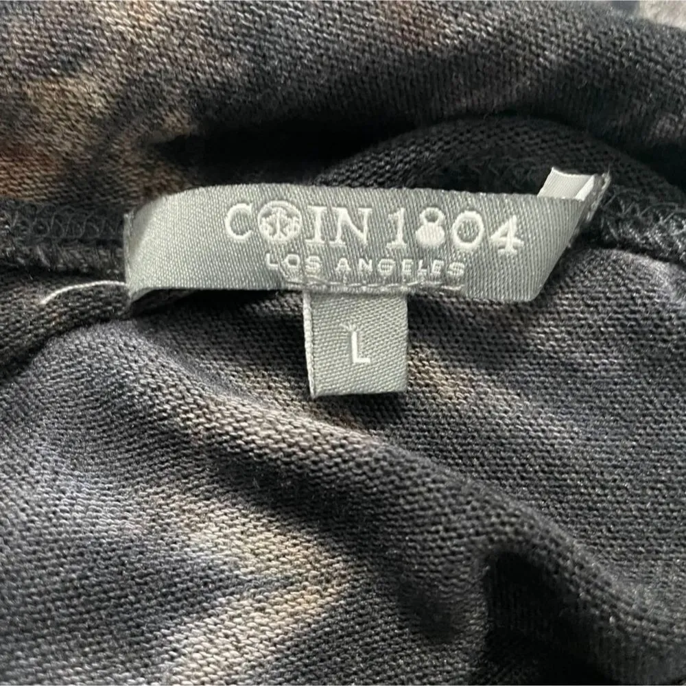 COIN 1804 Size Large Top Blouse Turtleneck Acid Wash Tie Dye Long Sleeve - Image 5