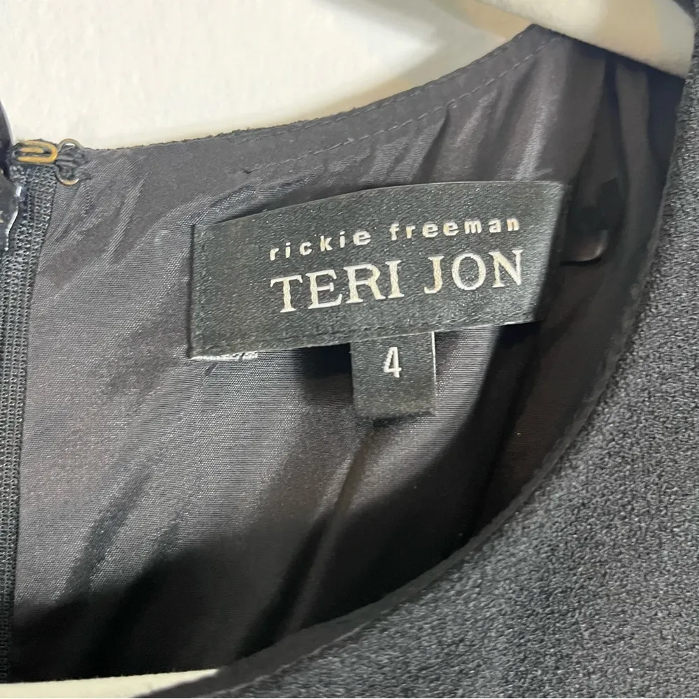 Rickie Freeman for Teri Jon Black Peplum Sheath Dress Knee Length Mini Midi 4 - Image 4