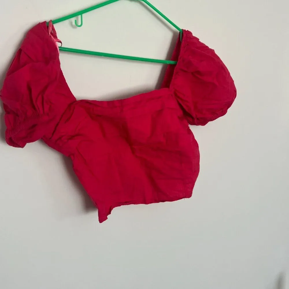 Sim & Sam PINK FLAME Blouse Top Size M - Image 2