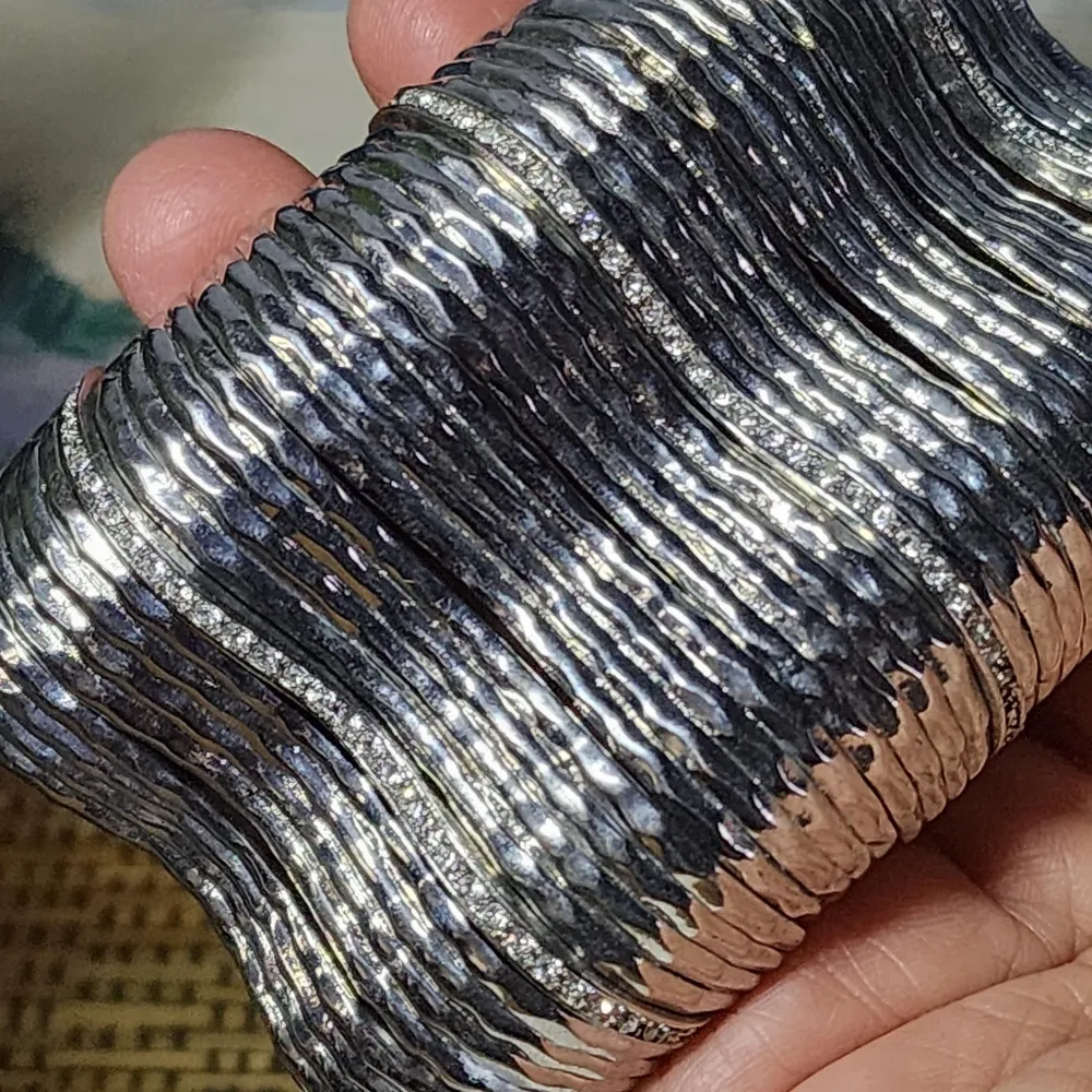 Vintage Wide Silver Statement Bracelet - Image 2