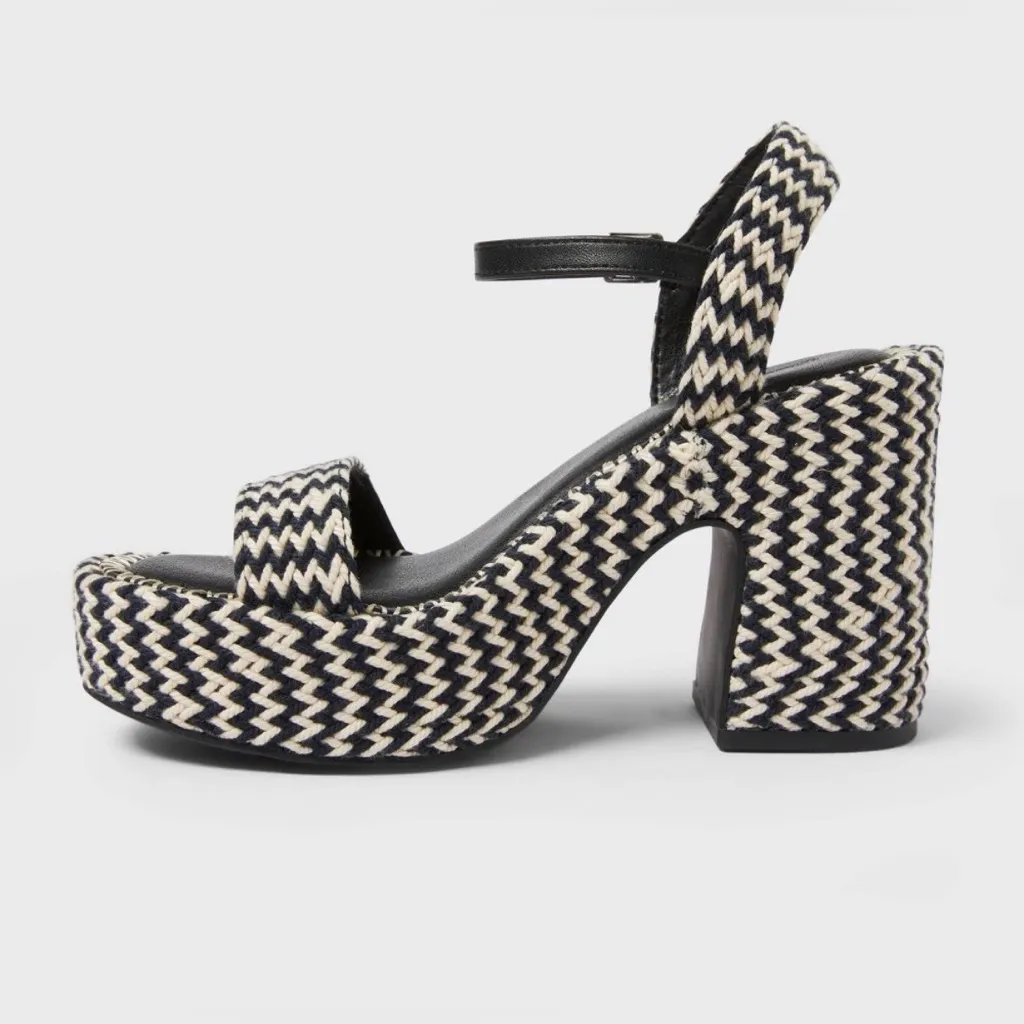 NEW Madeline Woven Platform Sandal Heels with Memory Foam Insole 7.5 - Image 2