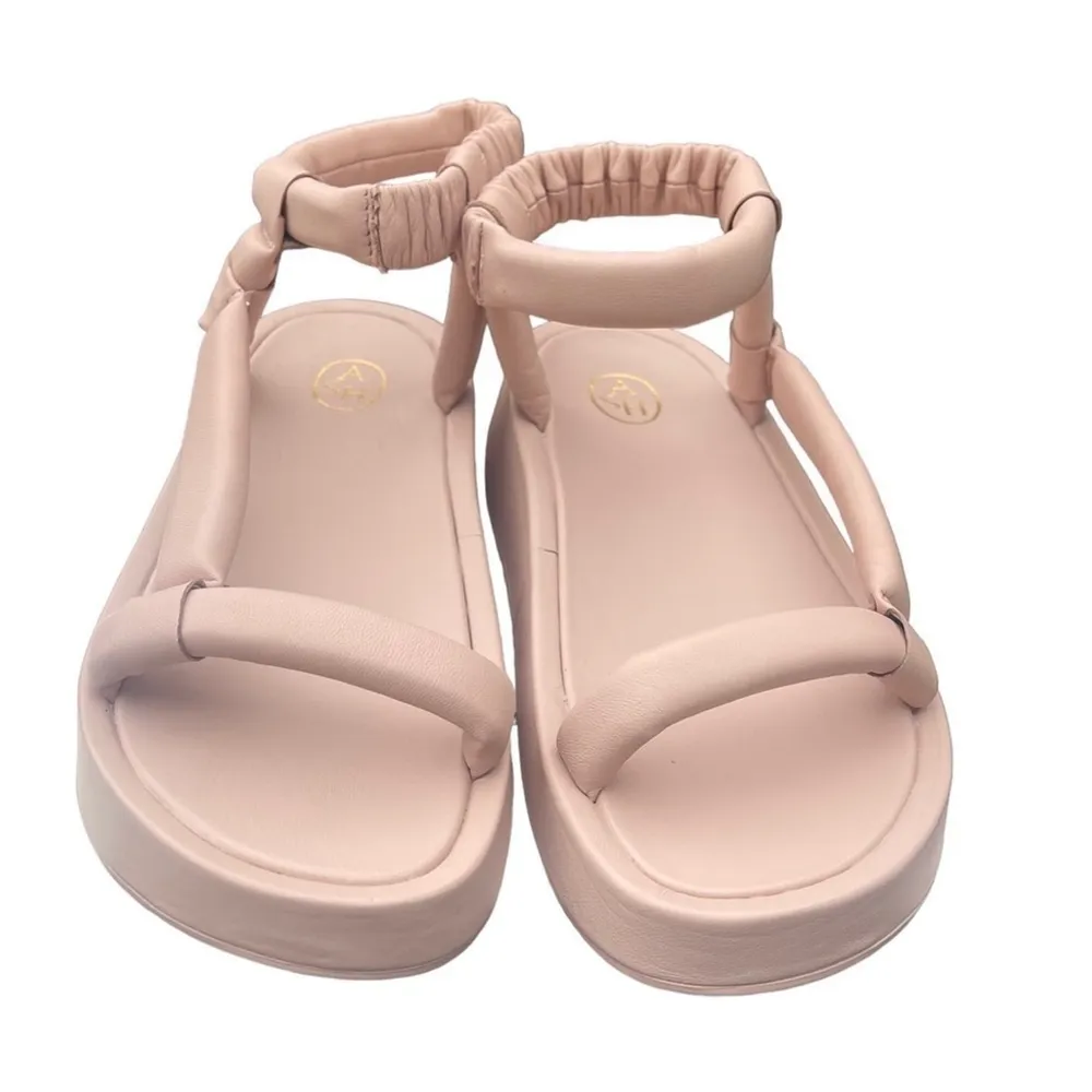 ASH Victoria Womens Leather Quilted Puffy Platform Sandals Blush pink Sz 38 - Image 5